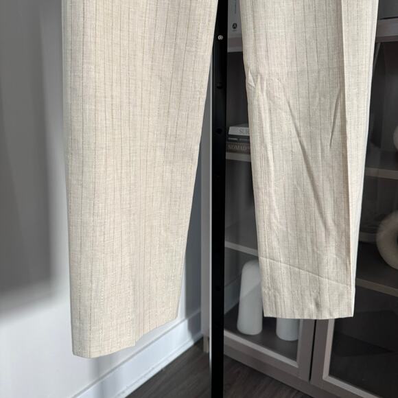 Veronica Beard Jude Natural Gold Straight Leg Pants 10 NEW Metallic Pinstripe - Picture 4 of 7